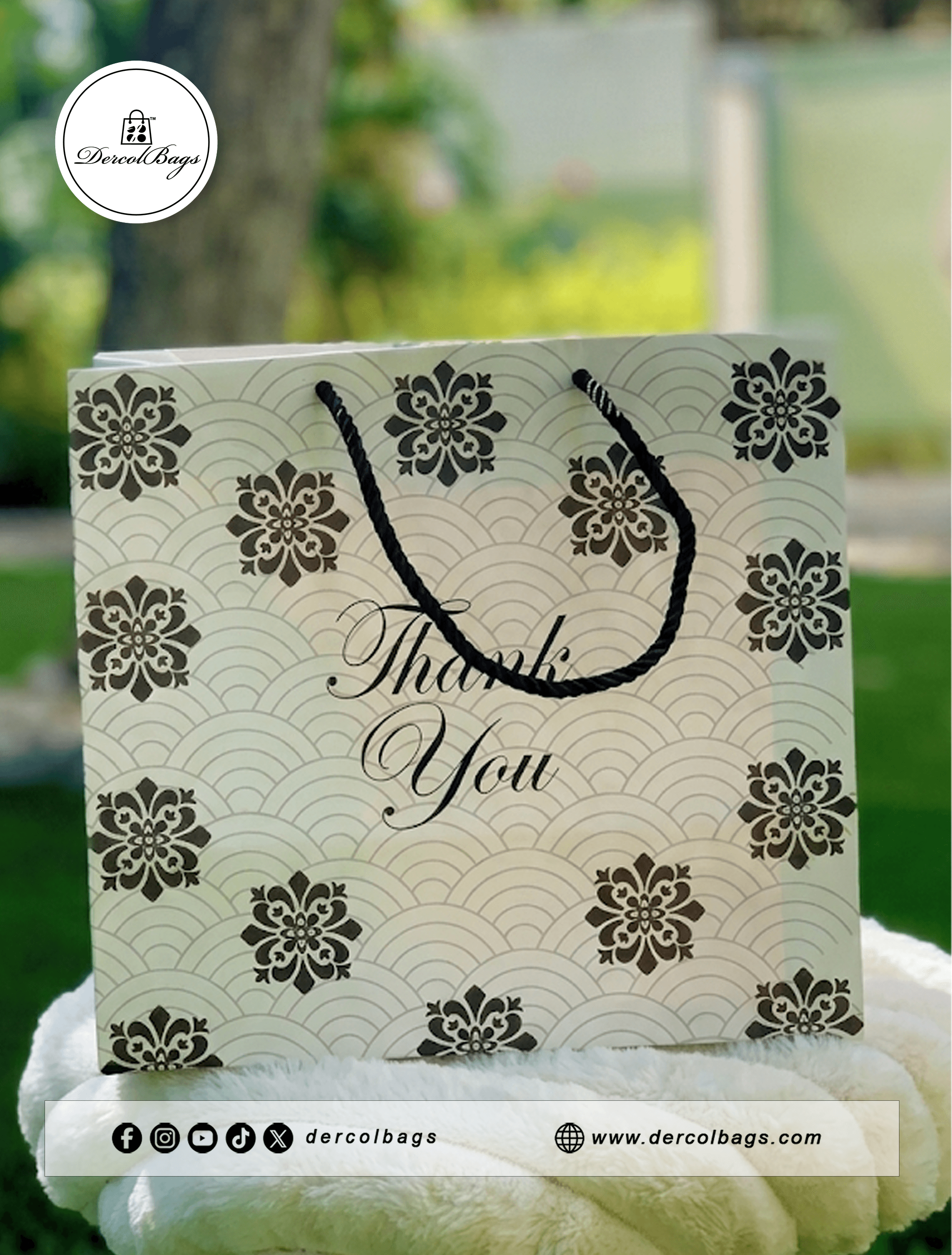 Damask Thank You Bags