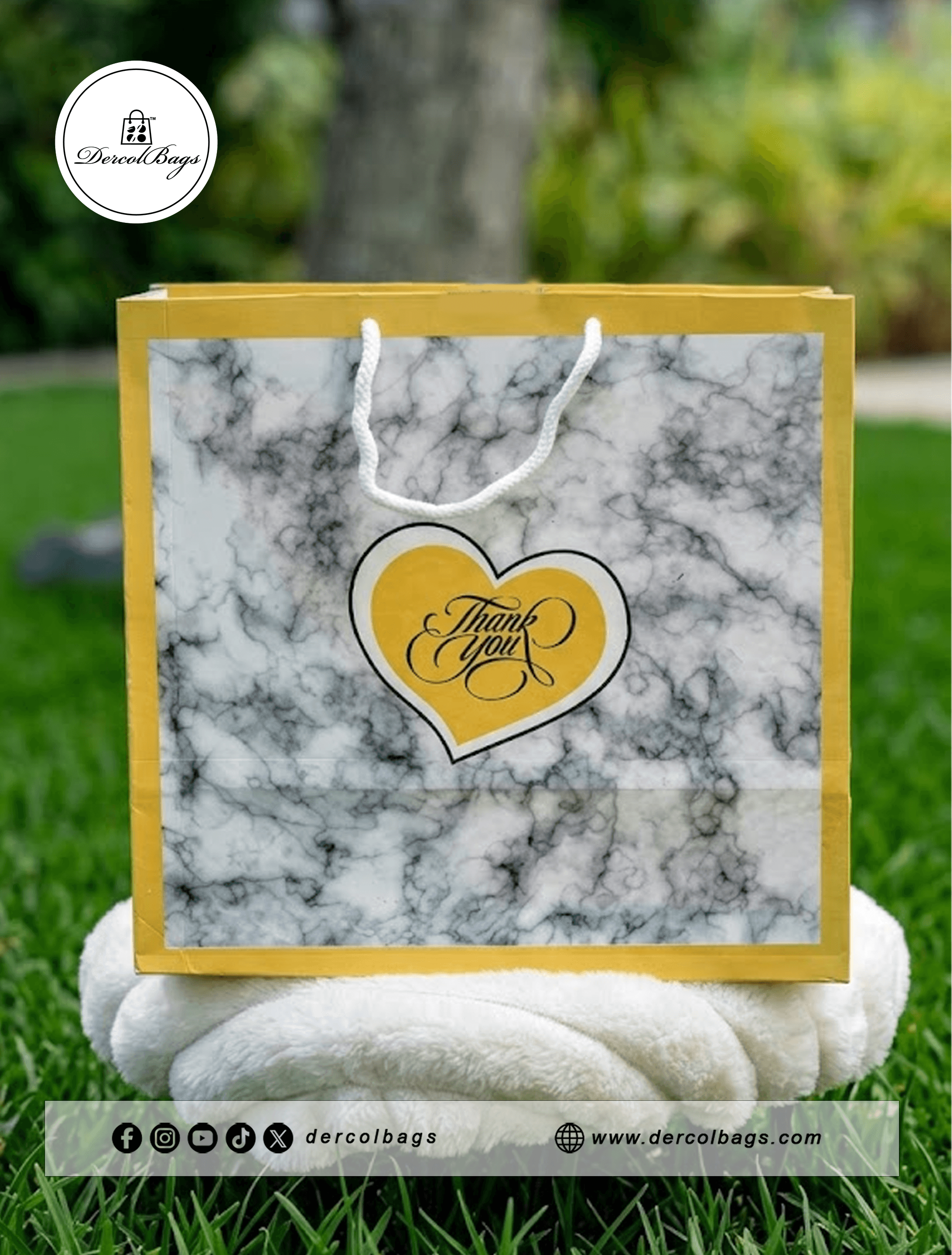 Gold Trim Marble Bags